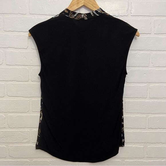 2/40$ CAMBER &Grace black sleeveless bow tie detail top shirt classic office XXS - Picture 4 of 13